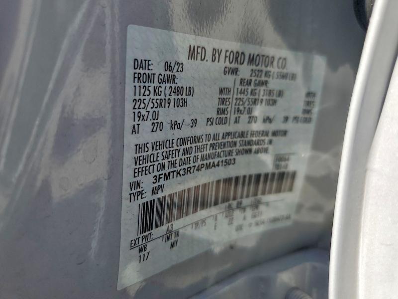 56149086 :رقم المزاد ، 3FMTK3R74PMA41503 vin ، 2023 Ford Mustang Mach-e مزاد بيع