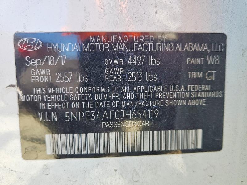 Aukcja sprzedaży 2018 Hyundai Sonata, vin: 5NPE34AF0JH654119, numer aukcji: 76294945