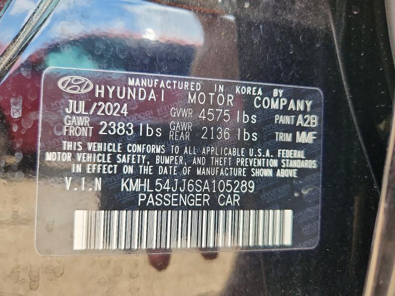 2025 Hyundai Sonata Hybrid მანქანა იყიდება აუქციონზე, vin: KMHL54JJ6SA105289, აუქციონის ნომერი: 58736646