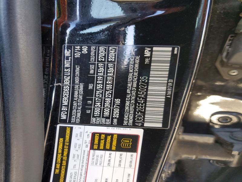 Продажа на аукционе авто 2015 Mercedes-benz Gl, vin: 4JGDF2EE4FA502735, номер лота: 77249525