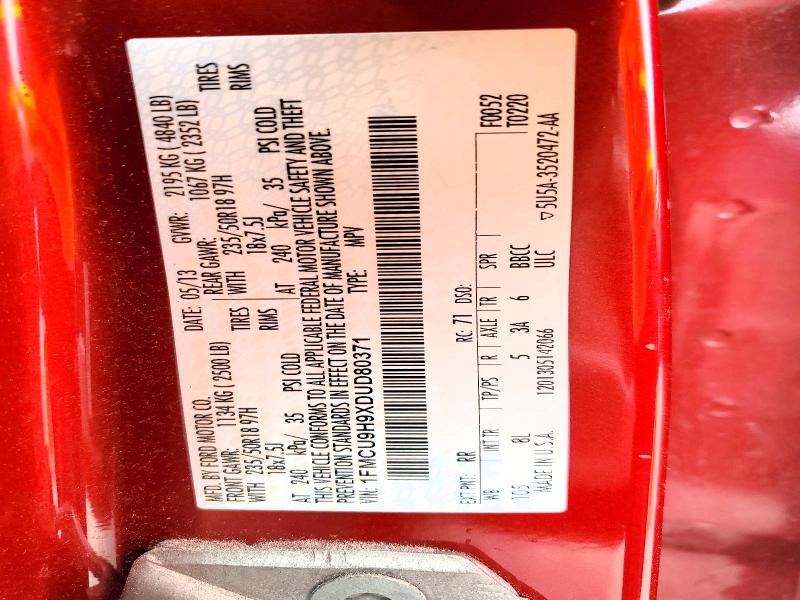 56767186 :رقم المزاد ، 1FMCU9H9XDUD80371 vin ، 2013 Ford Escape مزاد بيع