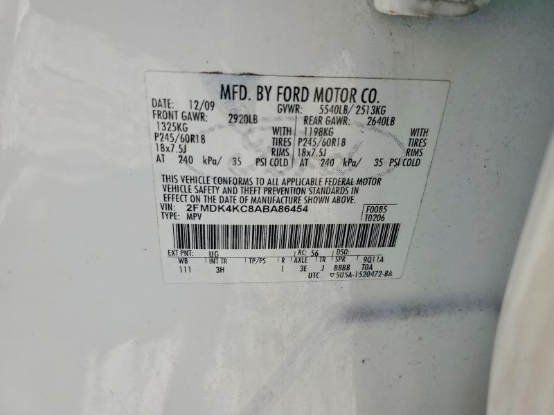 Продажа на аукционе авто 2010 Ford Edge, vin: 2FMDK4KC8ABA86454, номер лота: 57376356