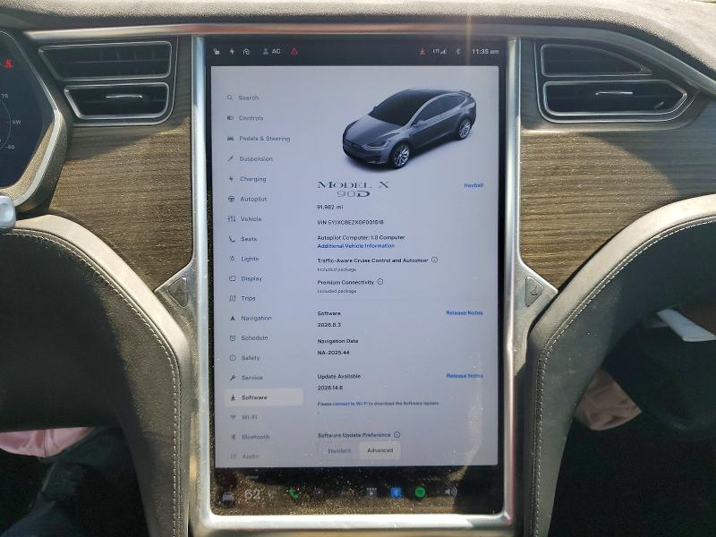 53606546 :رقم المزاد ، 5YJXCBE2XGF001518 vin ، 2016 Tesla Model X مزاد بيع