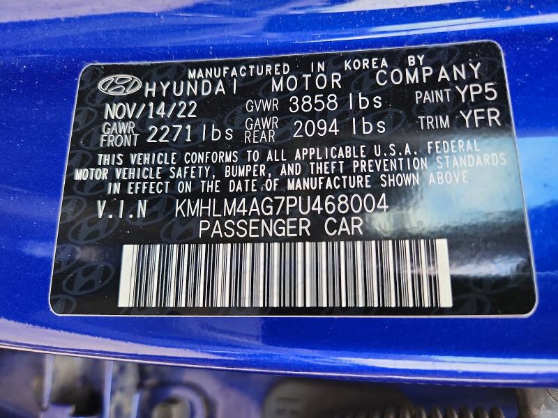57381376 :رقم المزاد ، KMHLM4AG7PU468004 vin ، 2023 Hyundai Elantra مزاد بيع