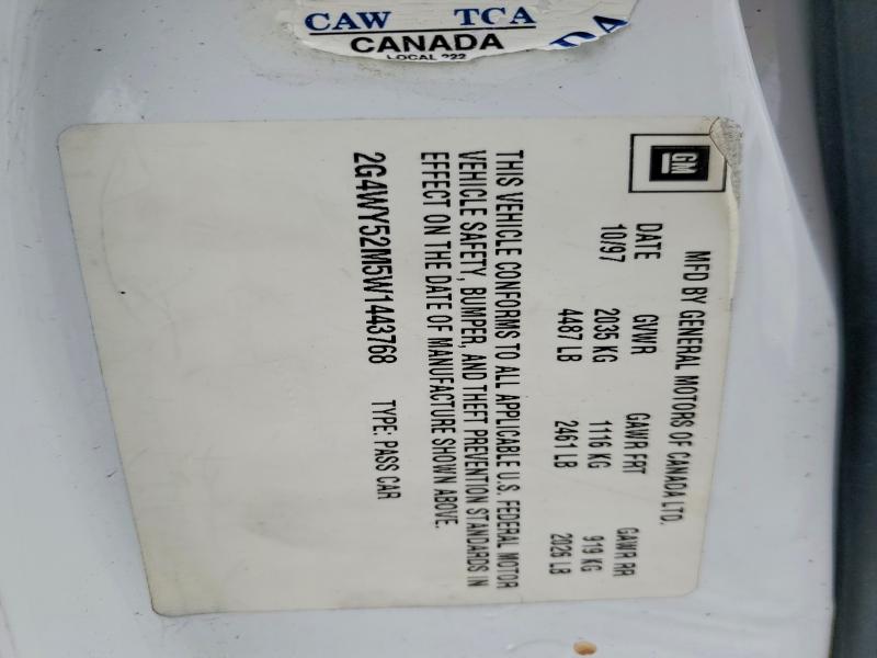 Aukcja sprzedaży 1998 Buick Century, vin: 2G4WY52M5W1443768, numer aukcji: 58756446