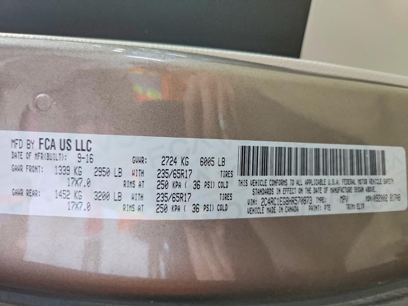 Продаж на аукціоні авто 2017 Chrysler Pacifica, vin: 2C4RC1EG8HR570873, номер лоту: 55209186