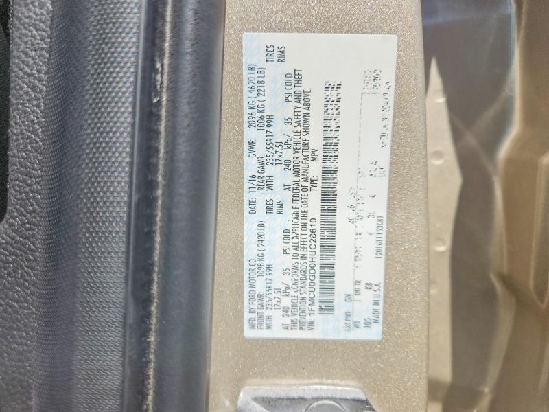 Aukcja sprzedaży 2017 Ford Escape, vin: 1FMCU0GD0HUC28610, numer aukcji: 56058576