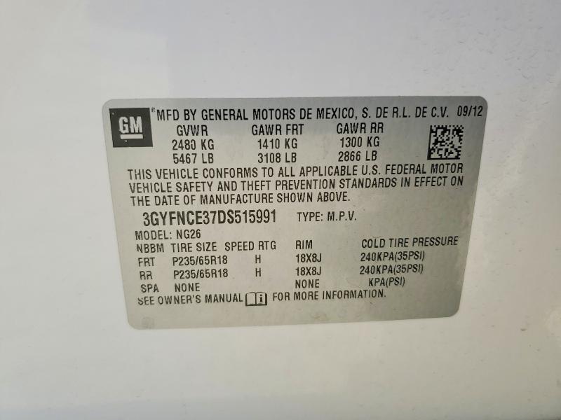 Aukcja sprzedaży 2013 Cadillac Srx, vin: 3GYFNCE37DS515991, numer aukcji: 58545726