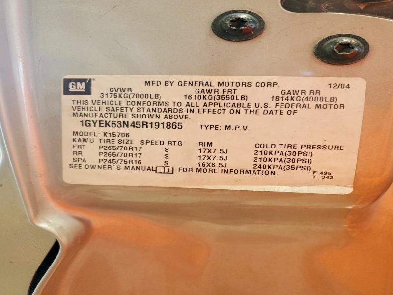 Продаж на аукціоні авто 2005 Cadillac Escalade, vin: 1GYEK63N45R191865, номер лоту: 57742766