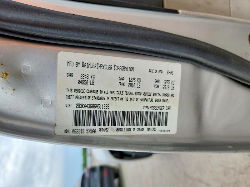 Aukcja sprzedaży 2006 Dodge Charger, vin: 2B3KA43G86H511225, numer aukcji: 55503436