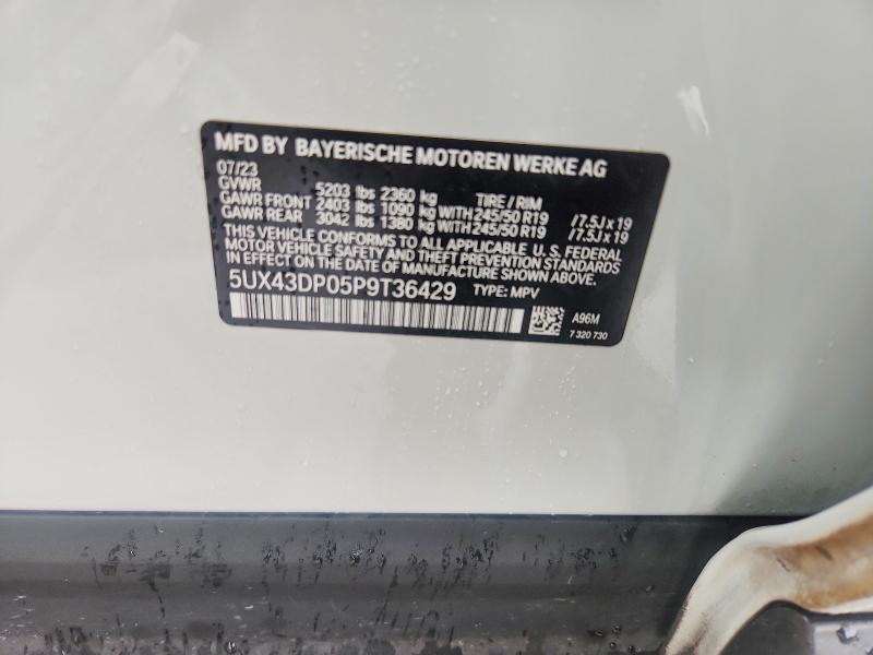56443556 :رقم المزاد ، 5UX43DP05P9T36429 vin ، 2023 Bmw X3 مزاد بيع