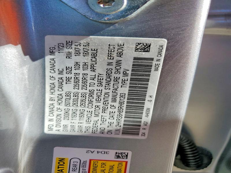 Продажа на аукционе авто 2024 Honda Cr-v, vin: 2HKRS6H85RH801263, номер лота: 56917306