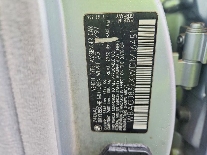 Продаж на аукціоні авто 1998 Bmw 740, vin: WBAGJ832XWDM16451, номер лоту: 57545486