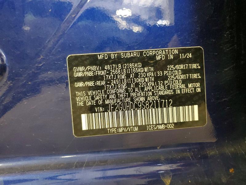 Продаж на аукціоні авто 2025 Subaru Crosstrek, vin: JF2GUHDC9S8211712, номер лоту: 55897696