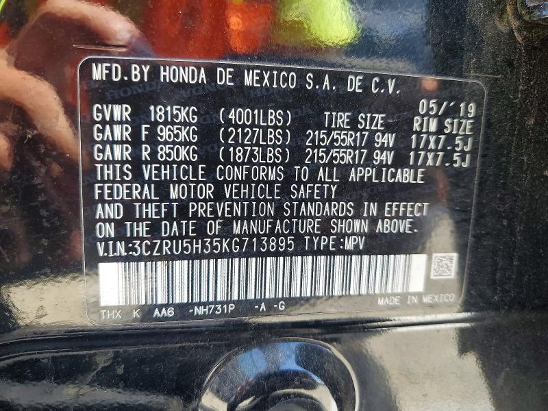 Aukcja sprzedaży 2019 Honda Hr-v, vin: 3CZRU5H35KG713895, numer aukcji: 57270646