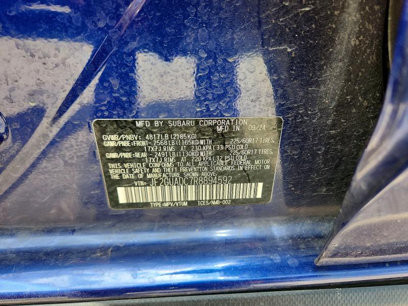 Aukcja sprzedaży 2024 Subaru Crosstrek, vin: JF2GUADC7R8894592, numer aukcji: 55793076