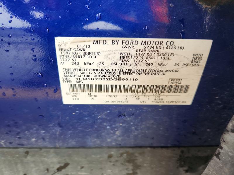 Продаж на аукціоні авто 2013 Ford Explorer, vin: 1FM5K7B82DGB99119, номер лоту: 58808176
