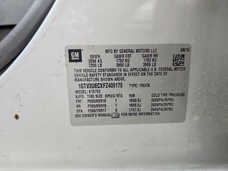 Aukcja sprzedaży 2015 Gmc Sierra, vin: 1GTV2UECXFZ409170, numer aukcji: 57770976