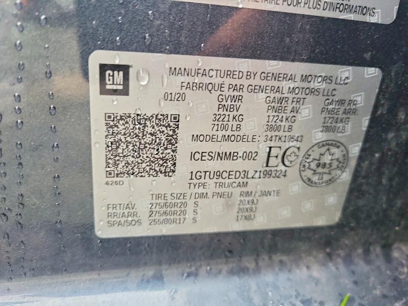 Продажа на аукционе авто 2020 Gmc Sierra, vin: 1GTU9CED3LZ199324, номер лота: 56944406