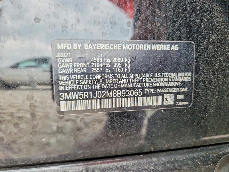 Продаж на аукціоні авто 2021 Bmw 330i, vin: 3MW5R1J02M8B93065, номер лоту: 57949336