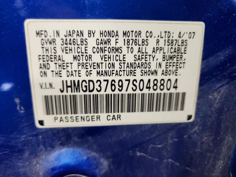 Продаж на аукціоні авто 2007 Honda Fit, vin: JHMGD37697S048804, номер лоту: 55823436