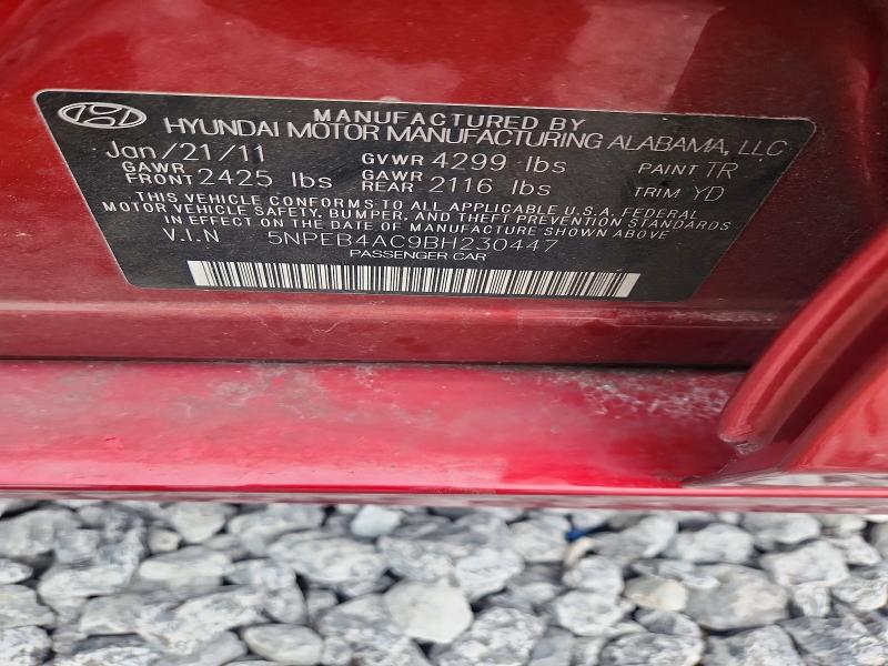 Aukcja sprzedaży 2011 Hyundai Sonata, vin: 5NPEB4AC9BH230447, numer aukcji: 56276456