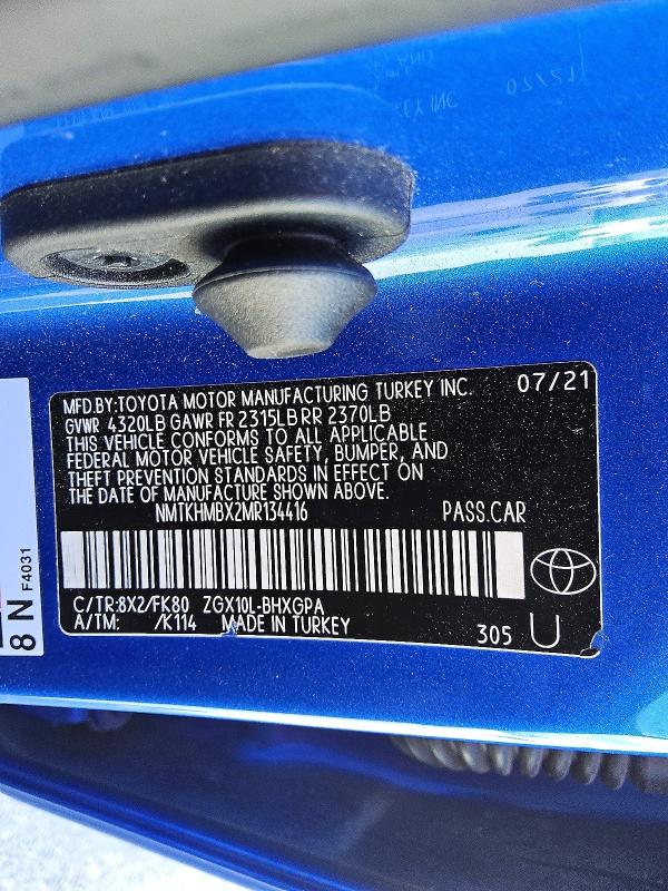 56408326 :رقم المزاد ، NMTKHMBX2MR134416 vin ، 2021 Toyota C-hr مزاد بيع