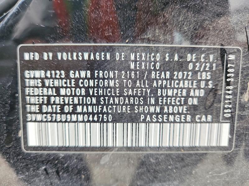 Продаж на аукціоні авто 2021 Volkswagen Jetta, vin: 3VWC57BU9MM044750, номер лоту: 58011616