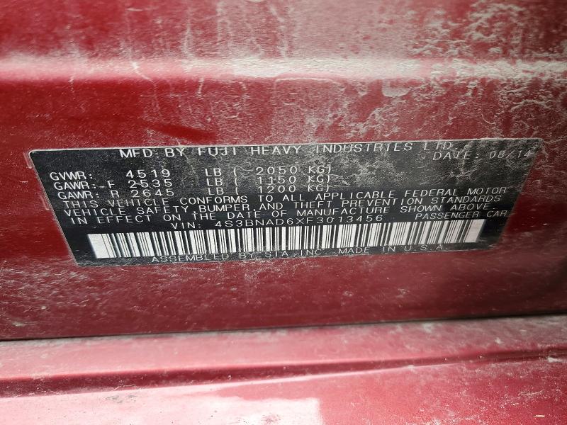 2015 Subaru Legacy მანქანა იყიდება აუქციონზე, vin: 4S3BNAD6XF3013456, აუქციონის ნომერი: 55653826