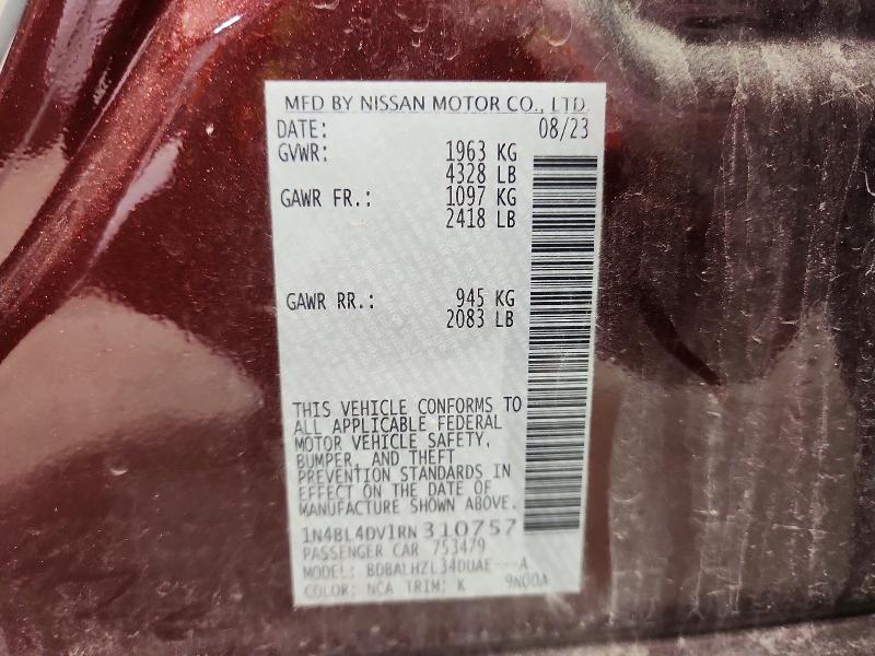 Продаж на аукціоні авто 2024 Nissan Altima, vin: 1N4BL4DV1RN310757, номер лоту: 55844336