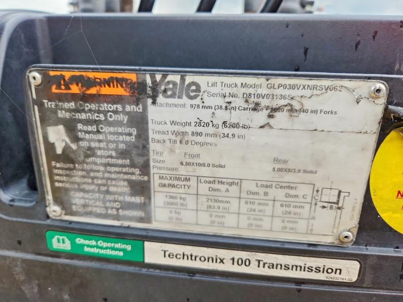 Продаж на аукціоні авто 2018 Yale Lift Truck, vin: D810V03136S, номер лоту: 57746066
