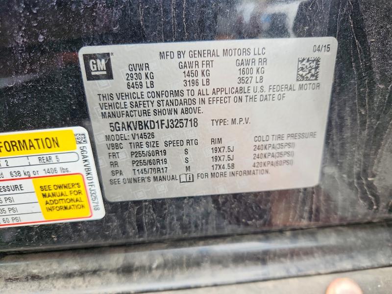 Aukcja sprzedaży 2015 Buick Enclave, vin: 5GAKVBKD1FJ325718, numer aukcji: 57670946