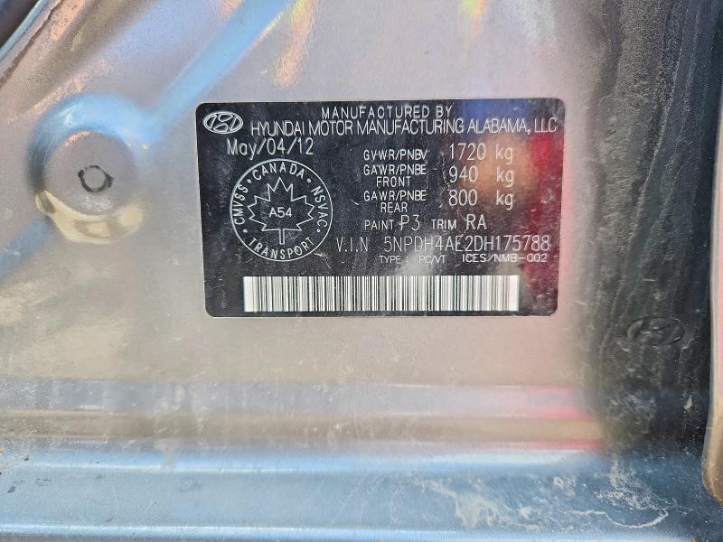 2013 Hyundai Elantra მანქანა იყიდება აუქციონზე, vin: 5NPDH4AE2DH175788, აუქციონის ნომერი: 56656066