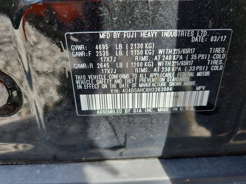 Aukcja sprzedaży 2017 Subaru Outback, vin: 4S4BSAHC6H3383004, numer aukcji: 55955426