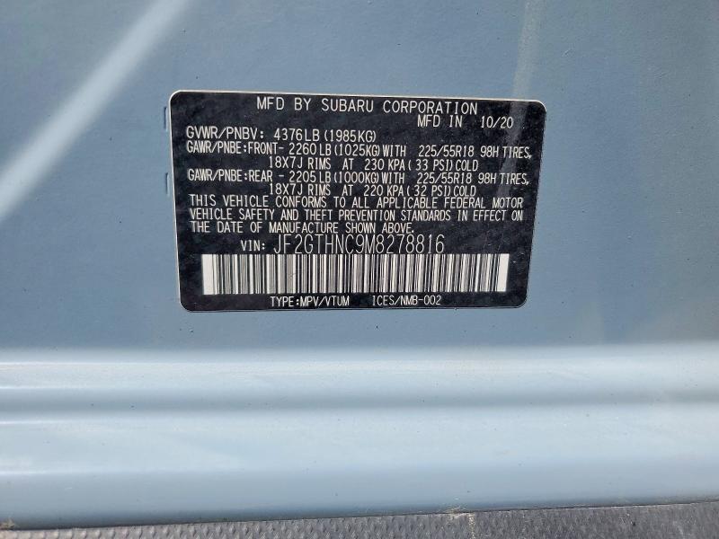 Auction sale of the 2021 Subaru Crosstrek, vin: JF2GTHNC9M8278816, lot number: 55865126
