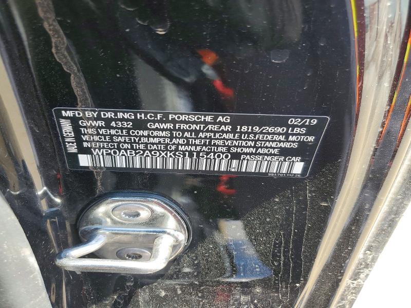 Продажа на аукционе авто 2019 Porsche 911, vin: WP0AB2A9XKS115400, номер лота: 55552486