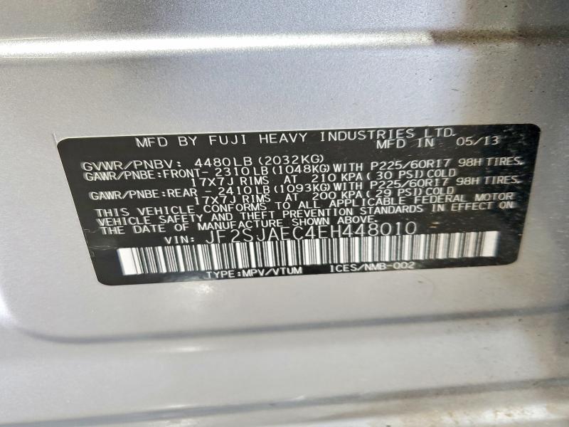 2014 Subaru Forester მანქანა იყიდება აუქციონზე, vin: JF2SJAEC4EH448010, აუქციონის ნომერი: 56104806