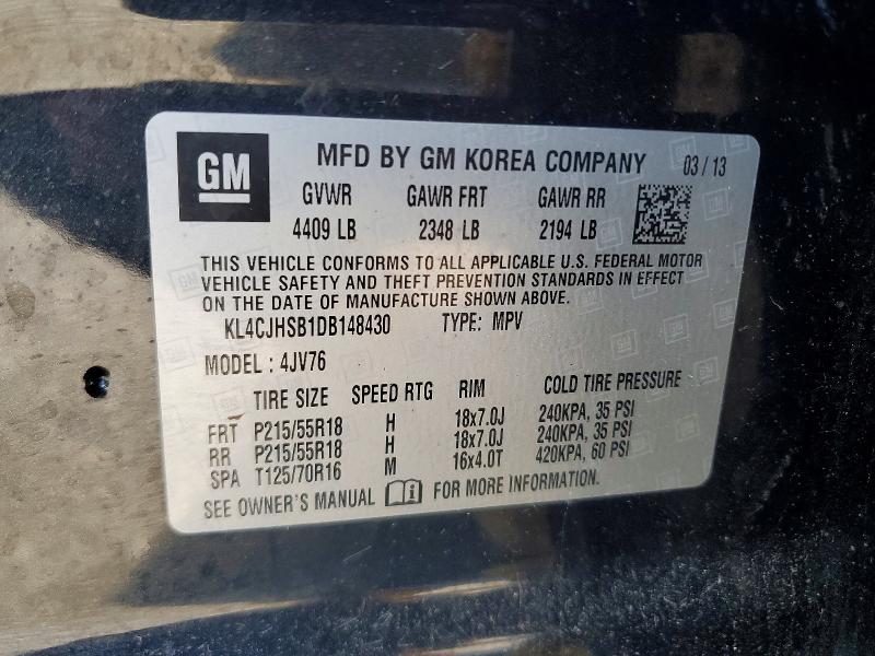 Продажа на аукционе авто 2013 Buick Encore, vin: KL4CJHSB1DB148430, номер лота: 55786516