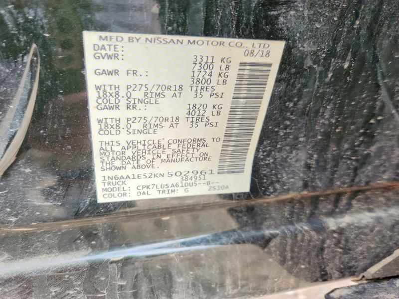 Продажа на аукционе авто 2019 Nissan Titan, vin: 1N6AA1E52KN502961, номер лота: 57445856