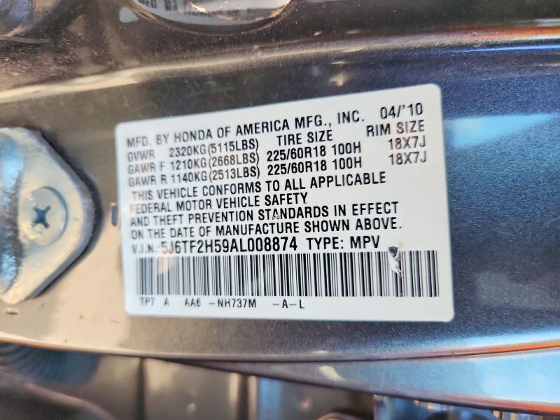 Aukcja sprzedaży 2010 Honda Accord Crosstour, vin: 5J6TF2H59AL008874, numer aukcji: 58401736