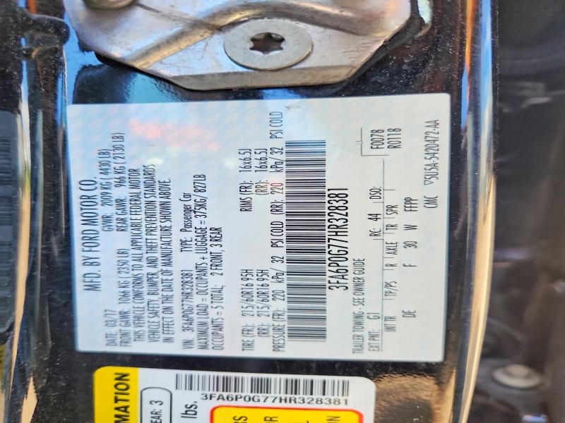 2017 Ford Fusion მანქანა იყიდება აუქციონზე, vin: 3FA6P0G77HR328381, აუქციონის ნომერი: 58604126