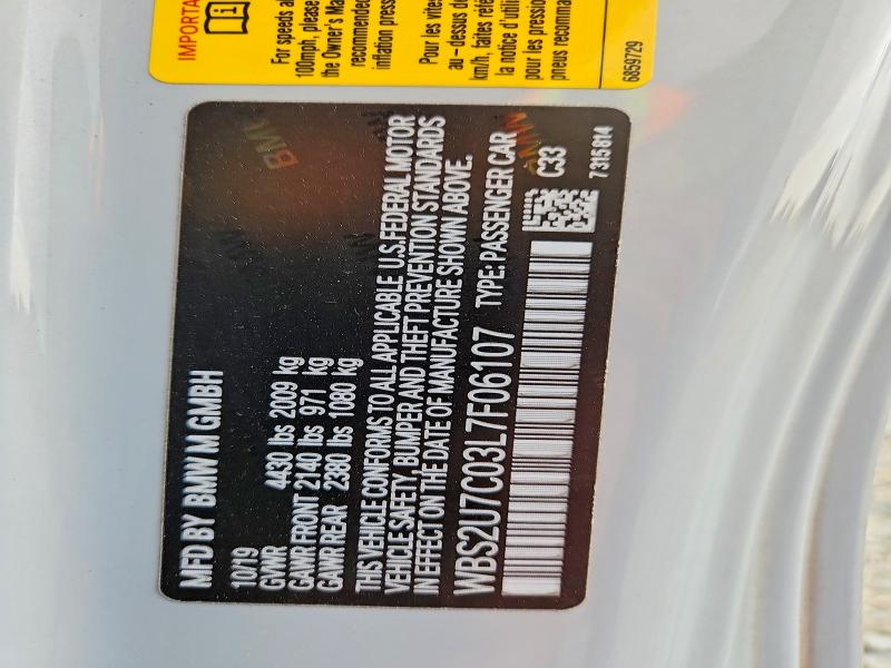 Продаж на аукціоні авто 2020 Bmw M2, vin: WBS2U7C03L7F06107, номер лоту: 54158986