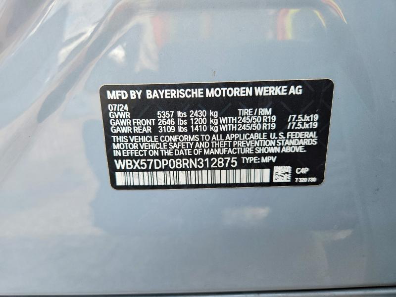 56511366 :رقم المزاد ، WBX57DP08RN312875 vin ، 2024 Bmw X3 مزاد بيع