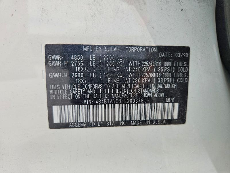 Продажа на аукционе авто 2020 Subaru Outback, vin: 4S4BTANC8L3200678, номер лота: 56257566