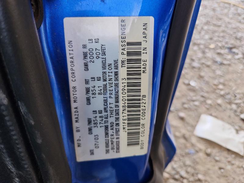 Продаж на аукціоні авто 2004 Mazda Rx8, vin: JM1FE17N840109413, номер лоту: 57076746