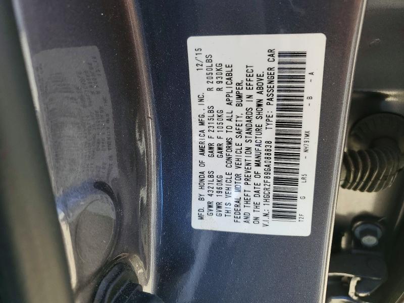 Продажа на аукционе авто 2016 Honda Accord, vin: 1HGCR2F89GA088838, номер лота: 59012856