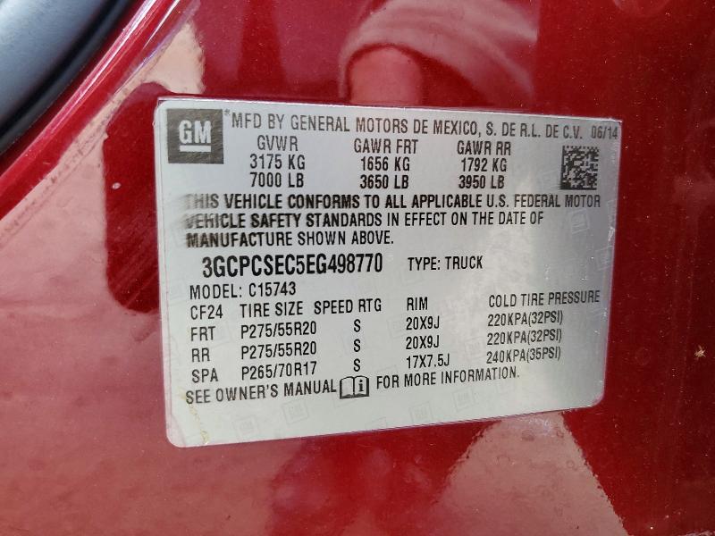 2014 Chevrolet Silverado მანქანა იყიდება აუქციონზე, vin: 3GCPCSEC5EG498770, აუქციონის ნომერი: 57861416