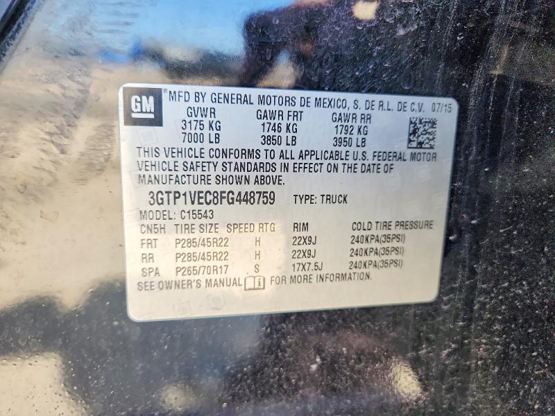 58331886 :رقم المزاد ، 3GTP1VEC8FG448759 vin ، 2015 Gmc Sierra مزاد بيع