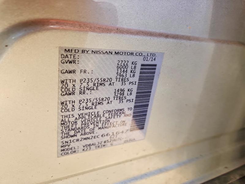 Продажа на аукционе авто 2014 Nissan Pathfinder Hybrid, vin: 5N1CR2MN2EC661647, номер лота: 57961176