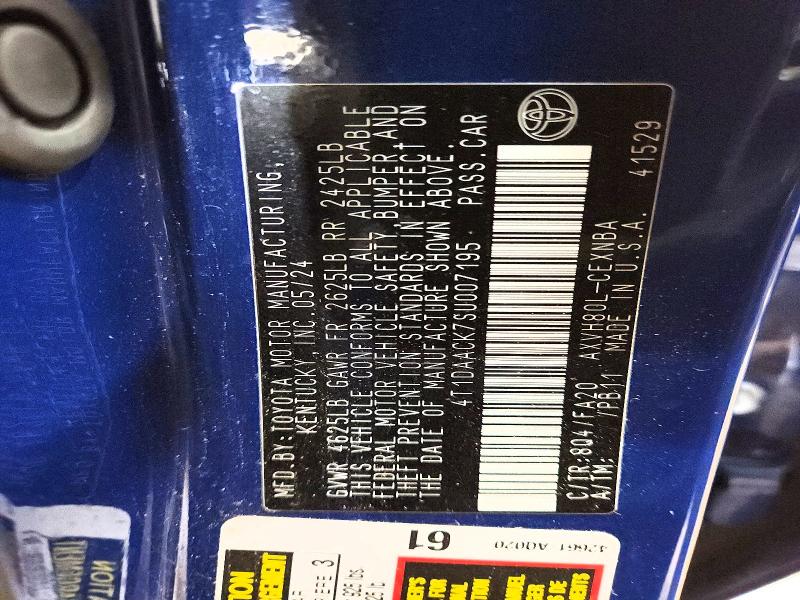 2025 Toyota Camry მანქანა იყიდება აუქციონზე, vin: 4T1DAACK7SU007195, აუქციონის ნომერი: 57594116